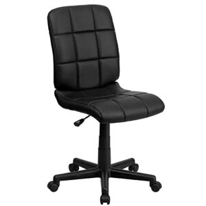 flash furniture clayton mid-back black quilted vinyl swivel task office chair