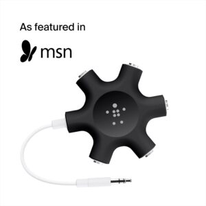 Belkin Rockstar 5-Jack Multi Headphone Audio Splitter (Black) - Headphone Splitter Designed To Connect Up To 5 Devices For Classrooms, Audio Mixing & Shared Experiences - For Iphone, Ipad & More