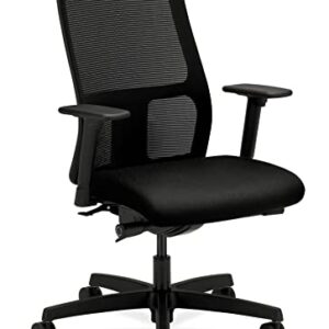 HON Ignition Series Mid-Back Work Chair - Mesh Computer Chair for Office Desk, Black (HIWM2)