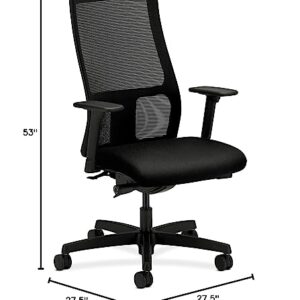 HON Ignition Series Mid-Back Work Chair - Mesh Computer Chair for Office Desk, Black (HIWM2)