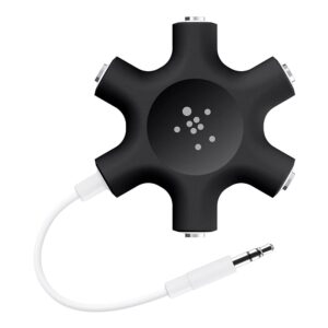 Belkin Rockstar 5-Jack Multi Headphone Audio Splitter (Black) - Headphone Splitter Designed To Connect Up To 5 Devices For Classrooms, Audio Mixing & Shared Experiences - For Iphone, Ipad & More