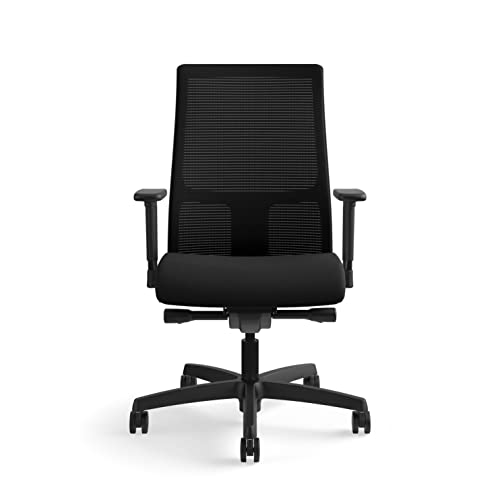 HON Ignition Series Mid-Back Work Chair - Mesh Computer Chair for Office Desk, Black (HIWM2)