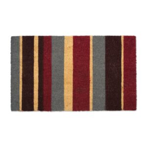 dii colorful design natural coir doormat, 18x30, multi stripe