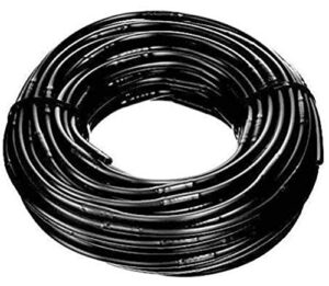 (100' ft roll) drip irrigation line 1/4" tubing roll, 6" emitter spacing .52 gph, color black (.170 id x 240 od) - will work from gravity feed (100' foot roll)