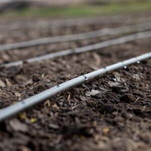 (100' ft Roll) Drip Irrigation Line 1/4" Tubing Roll, 6" Emitter Spacing .52 GPH, Color Black (.170 ID x 240 OD) - Will Work from Gravity Feed (100' Foot Roll)