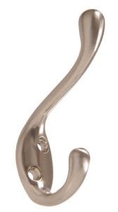 hardware essentials 852307 heavy duty coat and hat hook satin nickel