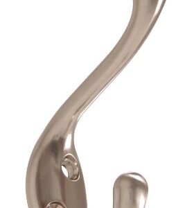 Hardware Essentials 852307 Heavy Duty Coat and Hat Hook Satin Nickel