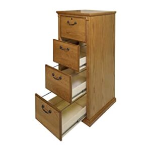 Martin Furniture Huntington Oxford 4-Drawer File Cabinet, Wheat Finish, Fully Assembled