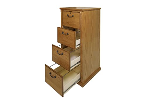 Martin Furniture Huntington Oxford 4-Drawer File Cabinet, Wheat Finish, Fully Assembled