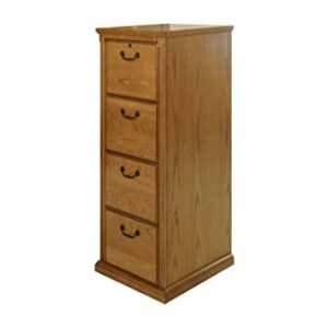 Martin Furniture Huntington Oxford 4-Drawer File Cabinet, Wheat Finish, Fully Assembled