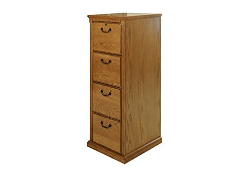 Martin Furniture Huntington Oxford 4-Drawer File Cabinet, Wheat Finish, Fully Assembled