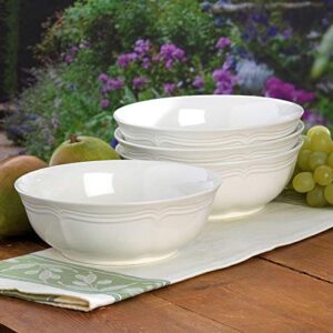 Mikasa French Countryside Cereal Bowl, 7-Inch, Set of 4 , White - F9000-421, 30 ounces