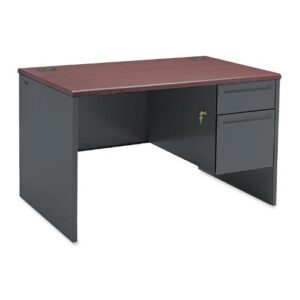hon 38251ns 38000 series right pedestal desk, 48w x 30d x 29-1/2h, mahogany/charcoal