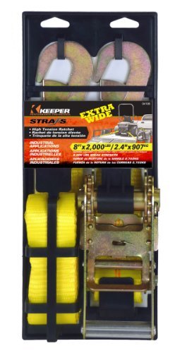 Keeper – 2” x 8’ Heavy Duty Auto Tie-Down with Snap Hooks - 2,000 lbs. Working Load Limit and 6,000 lbs. Break Strength