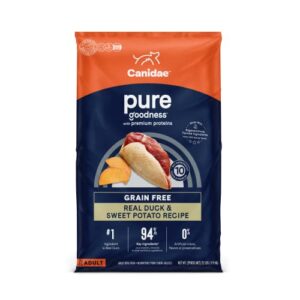 canidae pure real duck & sweet potato recipe adult dry dog 24 lb