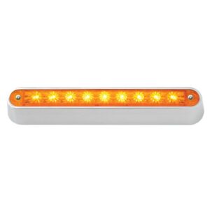 grand general 76090 amber 6-1/2" 9-led sealed light bar with chrome base and 3 wires for dual function
