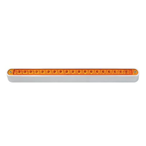 Grand General 76290 Amber 12" 19-LED Sealed Light Bar with Chrome Base and 3 Wires for Dual Function