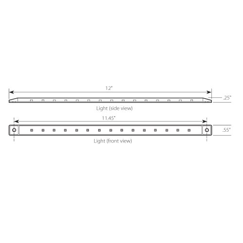 GG Grand General 76310 Amber 12" Ultra Thin Surface Mount 15-LED Marker and Clearance Sealed Light Bar, Amber/Amber