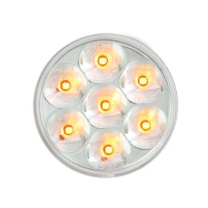 gg grand general 76541 amber 2" low profile pearl 7-led marker and clearance sealed light with clear lens, amber/clear