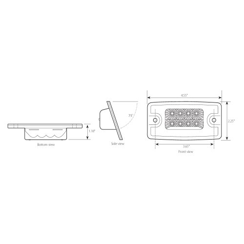 GG Grand General 76321 Amber Rectangular Spyder 8-LED Visor/Cab Marker Sealed Light with Clear Lens for Freightliner Century/Columbia, Amber/Clear