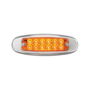 gg grand general 78565 amber rectangular spyder 12-led marker and clearance sealed light with stainless steel rim