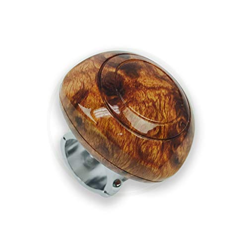 GG Grand General 80102 Brown Wood Plastic Steering Wheel Spinner Knob, Glossy Brown