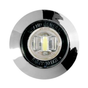 GG Grand General 87061 Amber 1" Mini Wide Angle Single LED Marker Sealed Light with Clear Lens and Chrome Plastic Bezel, Amber/Clear