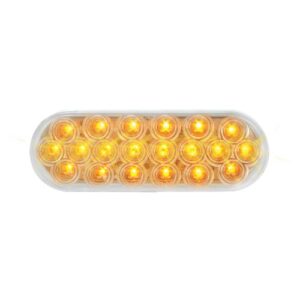 gg grand general 87728 amber oval fleet 20-led park/turn/clearance sealed light with clear lens
