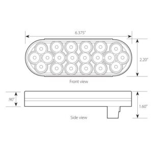 GG Grand General 87728 Amber Oval Fleet 20-LED Park/Turn/Clearance Sealed Light with Clear Lens