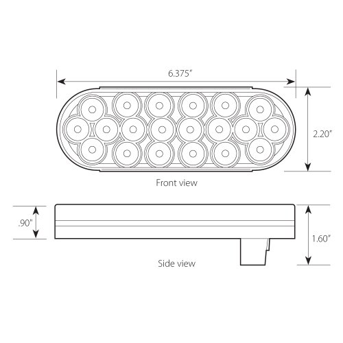 GG Grand General 87728 Amber Oval Fleet 20-LED Park/Turn/Clearance Sealed Light with Clear Lens