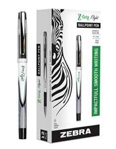 zebra pen z-grip flight stick ballpoint pen, bold point, 1.2mm, black ink, 12-count