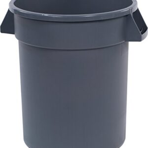 Carlisle FoodService Products 34102023 Bronco Polyethylene Round Trash Container, 20-Gallon Capacity, 20" Diameter x 23" Height, Gray (Case of 6)