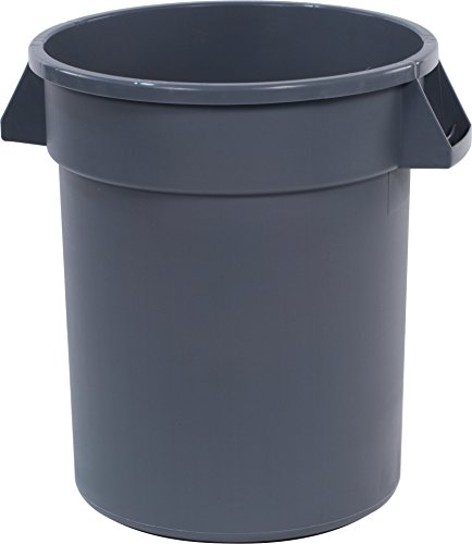 Carlisle FoodService Products 34102023 Bronco Polyethylene Round Trash Container, 20-Gallon Capacity, 20" Diameter x 23" Height, Gray (Case of 6)