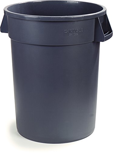 Carlisle FoodService Products 34102023 Bronco Polyethylene Round Trash Container, 20-Gallon Capacity, 20" Diameter x 23" Height, Gray (Case of 6)