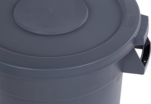 Carlisle FoodService Products 34102023 Bronco Polyethylene Round Trash Container, 20-Gallon Capacity, 20" Diameter x 23" Height, Gray (Case of 6)