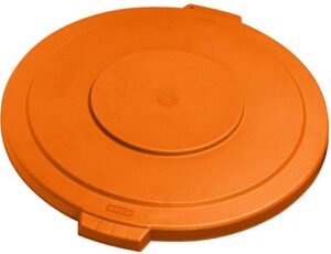 carlisle foodservice products 34103324 bronco polyethylene round lid, 24" diameter x 2.13" height, orange, for 32 gallon trash containers (case of 4)