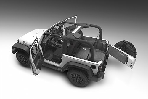 Bedrug - Jeep Liners | 2007 - 2010 Jeep Wrangler JK 2 Door, Front Floor Liners (Includes Heat Shields) | Grey - 3 pc. | BRJK07F2