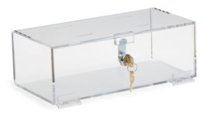 clearform ml4616 clear acrylic single lock medical box with keys, medium