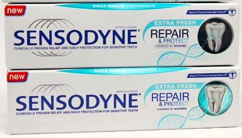 Sensodyne with Fluoride Repair and Protect Toothpaste [Pack of 2]