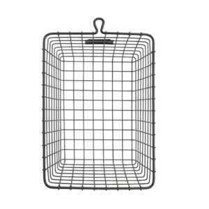 Spectrum Wire Small Basket with Label Plate (Industrial Gray) - Storage Bin & Décor for Bathroom, Closet, Pantry, Under Sink, Toy, Shelf, Kitchen, & Nursery Organization