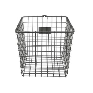 Spectrum Wire Small Basket with Label Plate (Industrial Gray) - Storage Bin & Décor for Bathroom, Closet, Pantry, Under Sink, Toy, Shelf, Kitchen, & Nursery Organization