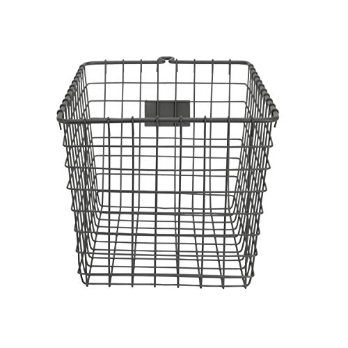 Spectrum Wire Small Basket with Label Plate (Industrial Gray) - Storage Bin & Décor for Bathroom, Closet, Pantry, Under Sink, Toy, Shelf, Kitchen, & Nursery Organization