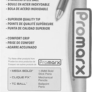 Promax Grippy 1.0 Retractable pen, Black Ink, Comfort Grip, 4 pack