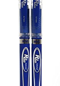 INC 0.7 mm R-2 Roller Ball Pen,Controlled Ink Flow System, Blue Ink, Comfort Grip, 2 pack