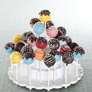 Nordic Ware 50008 Tiered Cake Pop Display Stand, Holds 37 pieces, White