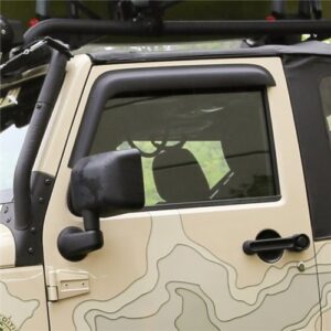 rugged ridge | window visor kit, matte black | 11349.11 | fits 2007-2018 jeep wrangler jk 2-door