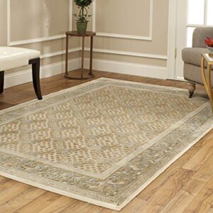 safavieh paradise collection accent rug - 3'3" x 4'7", creme, oriental viscose design, ideal for high traffic areas in entryway, living room, bedroom (par04-404)