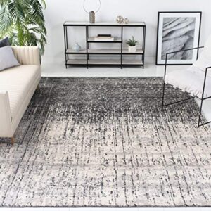 safavieh retro collection area rug - 6' square, black & light grey, modern abstract design, non-shedding & easy care, ideal for high traffic areas in living room, bedroom (ret2770-9079)