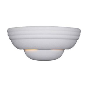 designers fountain 12.5 in 1-light contemporary wall mount sconce light with paintable ceramic white shade, 6030-wh