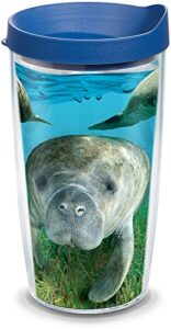 tervis manatee made in usa double walled insulated tumbler, clear